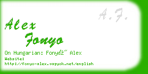 alex fonyo business card